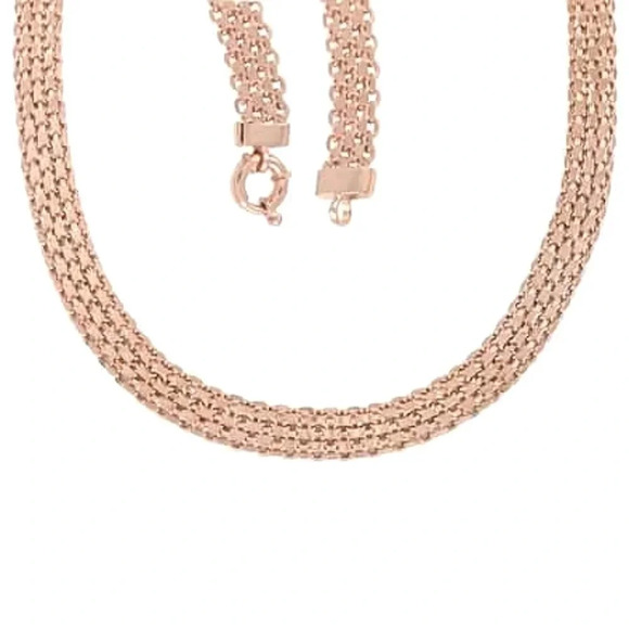 Bismark Chain In 14kt Rose Gold Vermeil Over 925 Sterling Silver Necklace - Picture 6 of 8
